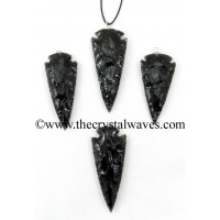Black Obsidian 2" - 2.50" Arrowhead Pendants